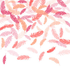 Flying feather elements airy vector design.