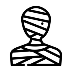 mummy fantasy character line icon vector. mummy fantasy character sign. isolated contour symbol black illustration