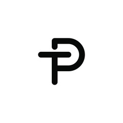 Simple Line TP PT Logo design vector