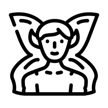 fairy fantasy character line icon vector. fairy fantasy character sign. isolated contour symbol black illustration
