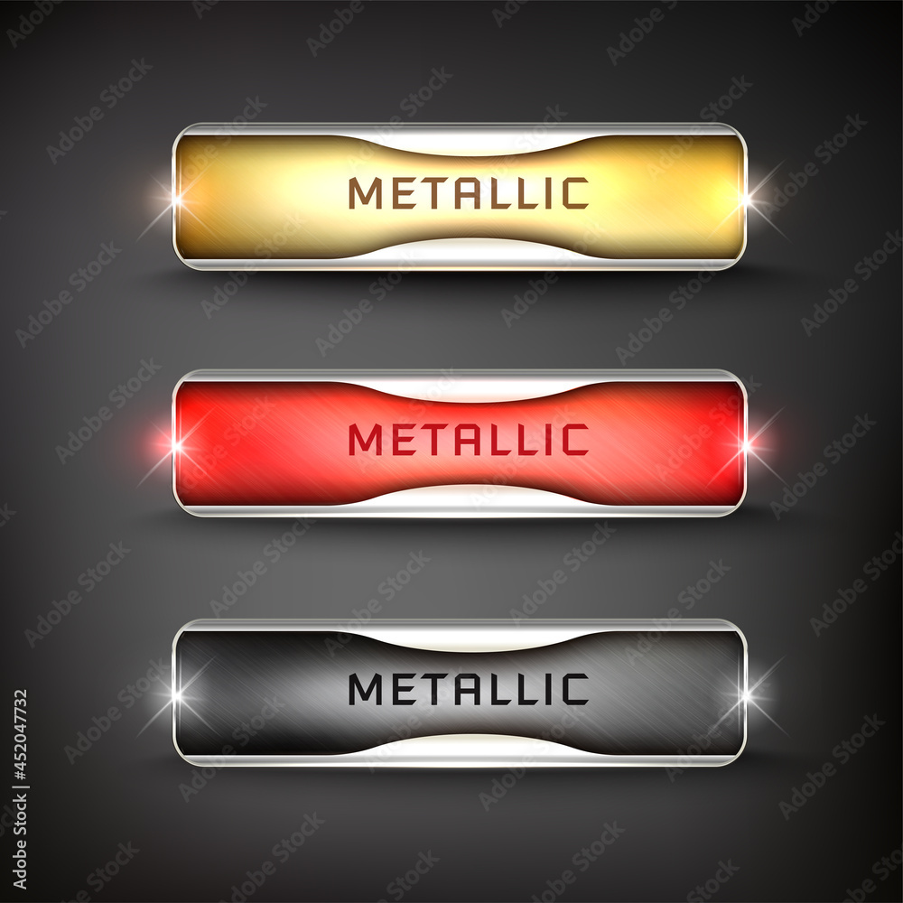 Canvas Prints buttons set web steel on background color black 17