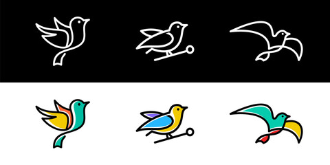 Set of bird logo design icon collection