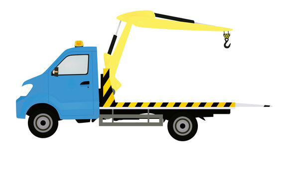 Blue tow truck. vector illustration