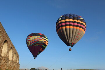 hot air balloon in flight
