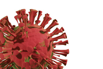 3D corona virus flu medical illustration in microscopic view
