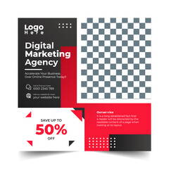 Business Promotion Social Media Post Design Template square banner 