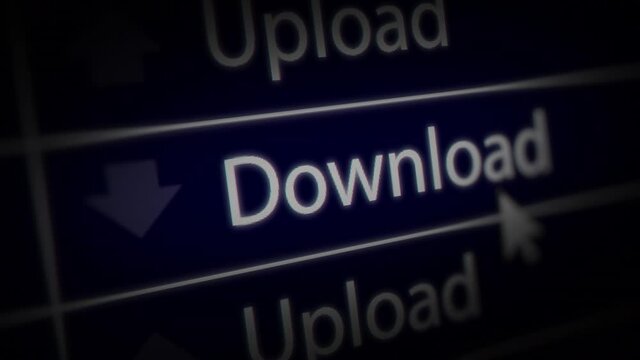 Animated Download With Internet Connection on Monitor Screen. Seamless Loops