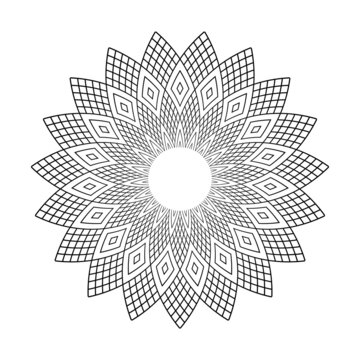 recommend clip art: Abstract geometric circle floral pattern.