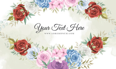 Elegant floral background with colorful flowers decorations