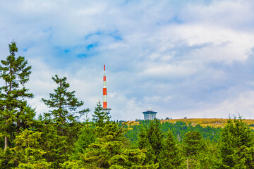 Landscape Panorama view from top of Brocken mountain Harz Germany