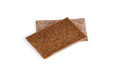 Crisp bread isolated on white background. Healthy snack