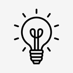 Light Bulb icon. Lightbulb icon. Idea outline icon. Idea symbol. Vector illustration
