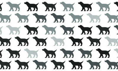 Black and White Dog Seamless Pattern Background