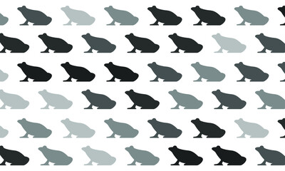 Fototapeta premium Black and White Frog Seamless Pattern Background