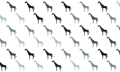 Black and White Giraffe Seamless Pattern Background