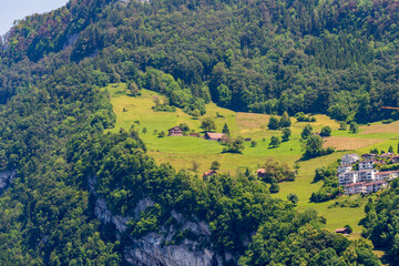 View on Swiss village near Lucerne, Switzerland.