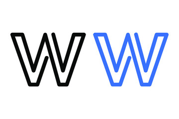 Outline Letter W Abstract Design