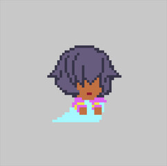 Woman pixel character in art style
