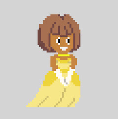 Woman pixel character in art style