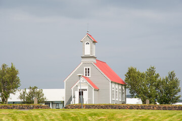 The old church of Reykholt in Borgarfjordur in Iceland