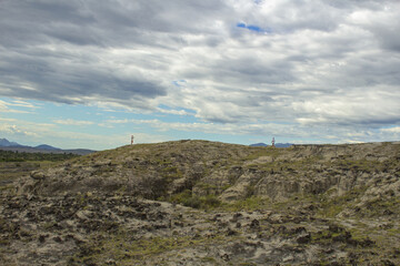 couple on the mountain with clouds