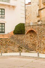 Edificio Antiguo con Escalera o Old Building with Stair en la ciudad de Caceres, comunidad autonoma de Extremadura, pais de España o Spain