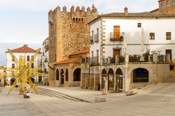 Torre Bujaco en la ciudad de Caceres, comunidad autonoma de Extremadura, pais de España o Spain