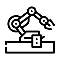 robotic arm robot line icon vector. robotic arm robot sign. isolated contour symbol black illustration