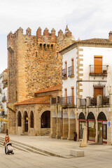 Torre Bujaco en la ciudad de Caceres, comunidad autonoma de Extremadura, pais de España o Spain