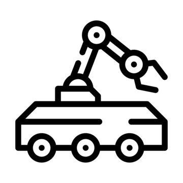 mine neutralization robot line icon vector. mine neutralization robot sign. isolated contour symbol black illustration