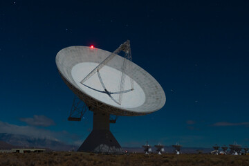 Owens Valley Astrophotography Radar Dish, Satellite Deep Space Radar Dish Observatory Desert Mountains, California 