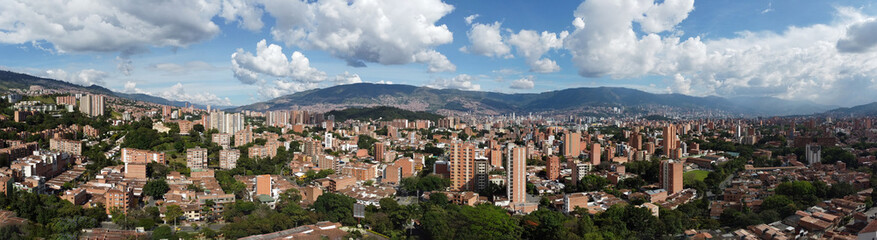 Fototapeta na wymiar Panoramica occidente city of medellin, aerial photography with drone