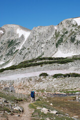 Fototapeta premium A rocky formation in the Snowy Range 