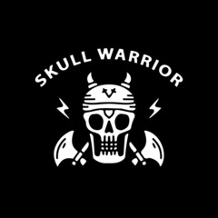 Viking skull with crossed axes. illustration for t shirt, poster, logo, sticker, or apparel merchandise.