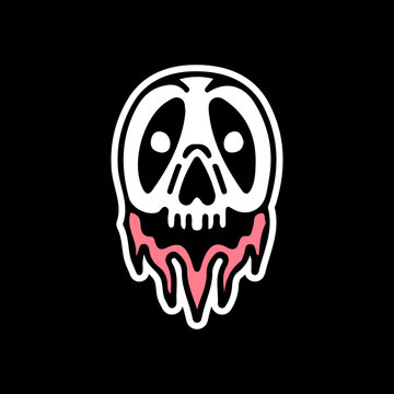 Grunge fire skull head. illustration for t shirt, poster, logo, sticker, or apparel merchandise.