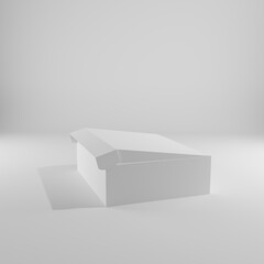 white box 3d package blank paper object carton open 