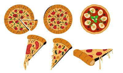set of pizza icons