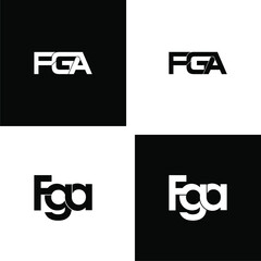 fga letter initial monogram logo design set