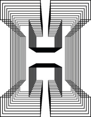 Letter H  Line Logo Icon Design