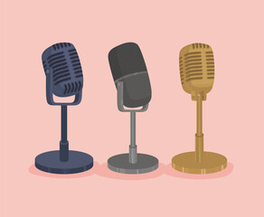 three microphone illustration