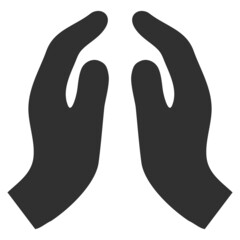 Pray hands icon with flat style. Isolated vector pray hands icon image on a white background.