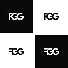 fgg letter initial monogram logo design set