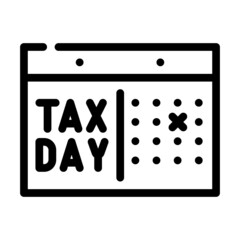 day tax line icon vector. day tax sign. isolated contour symbol black illustration
