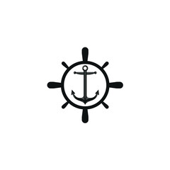Inspiration design design logo steering wheel captain anchor