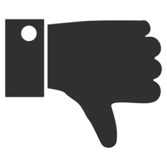 Thumb down icon with flat style. Isolated raster thumb down icon image on a white background.