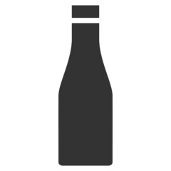 Beer bottle icon with flat style. Isolated raster beer bottle icon image on a white background.
