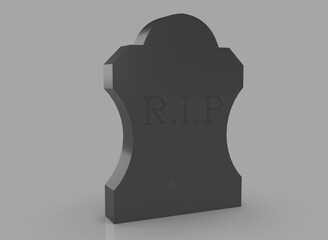 tombstone on a white background 3d-rendering