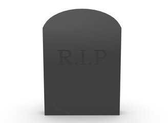 tombstone on a white background 3d-rendering