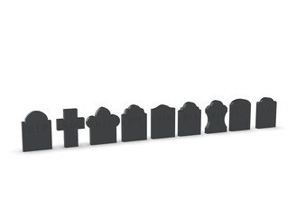 tombstone on a white background 3d-rendering