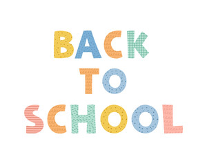 Back to school hand drawn lettering. Vector illustration.
